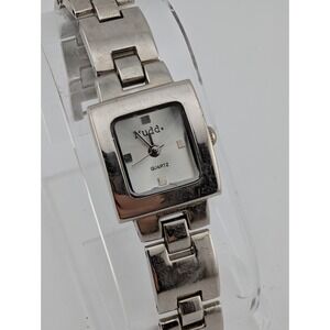 Vintage MUDD Watch Women 18mm Case Silver 6.75" Band- New‎ Battery